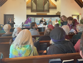 People begin to gather for the teach-in at New Paltz United Methodist Church on Nov. 12