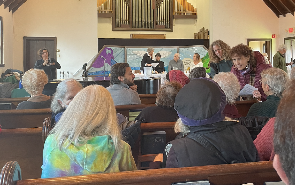 People begin to gather for the teach-in at New Paltz United Methodist Church on Nov. 12
