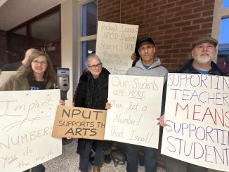 Students, parents and members of the union New Paltz United Teacher's attended New Paltz's Central School District Board of Education meeting to voice their concerns about proposed teacher cuts.