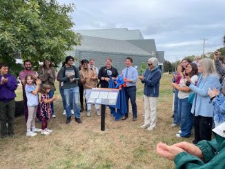 SUNY New Paltz received an Artemis Moon Tree, a tree grown from a seed that traveled around the moon in NASA’s 2022 Artemis I lunar mission, which was planted outside of Science Hall.