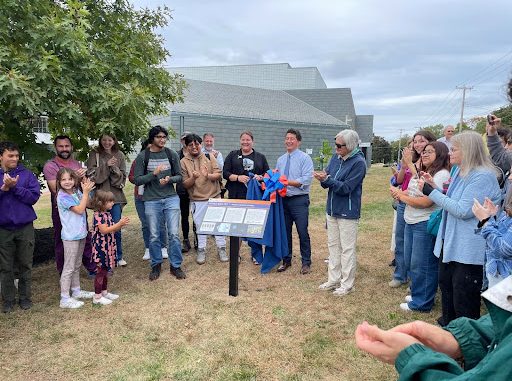 SUNY New Paltz received an Artemis Moon Tree, a tree grown from a seed that traveled around the moon in NASA’s 2022 Artemis I lunar mission, which was planted outside of Science Hall.