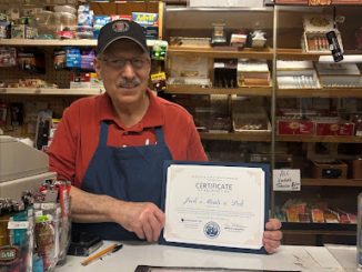 Abdul Joulani with his Certificate of Recognition gifted to him by Ulster County Executive Jen Metzger for his contribution to the New Paltz community.